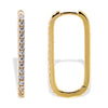 Gold / 25 MM CZ U-Shape Huggie Earring - Adina Eden's Jewels