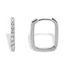 Silver / 15 MM CZ U-Shape Huggie Earring - Adina Eden's Jewels