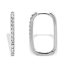 Silver / 20 MM CZ U-Shape Huggie Earring - Adina Eden's Jewels