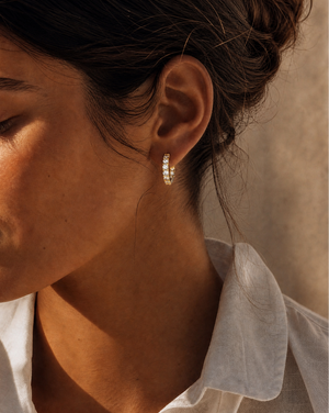CZ Round Hoop Earring