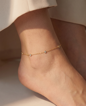 CZ Station Anklet - Adina Eden's Jewels