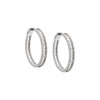 Silver / 29MM Fancy CZ Pave X Baguette Hoop Earring - Adina Eden's Jewels