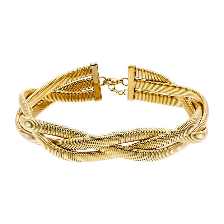 Gold Chunky Intertwined Braided Snake Choker - Adina Eden's Jewels