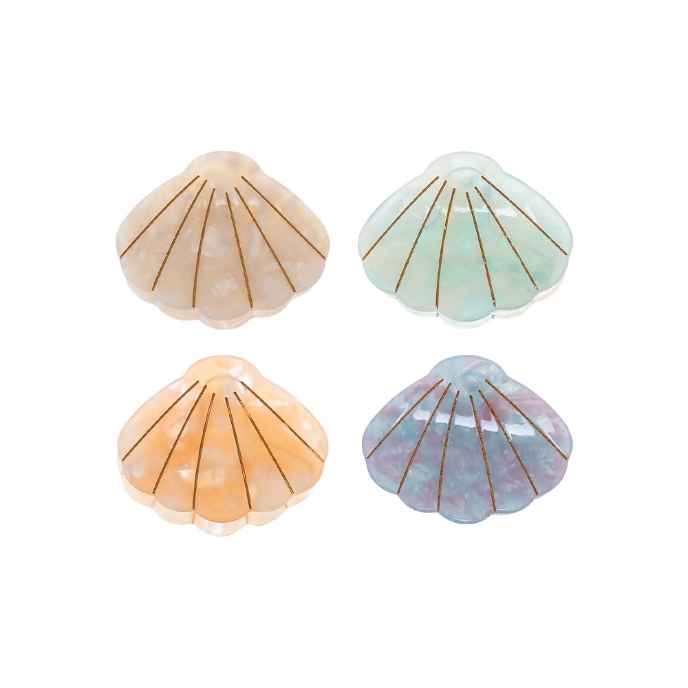 Multi Color The Sea To My Shell Claw Clip Set - Adina Eden's Jewels