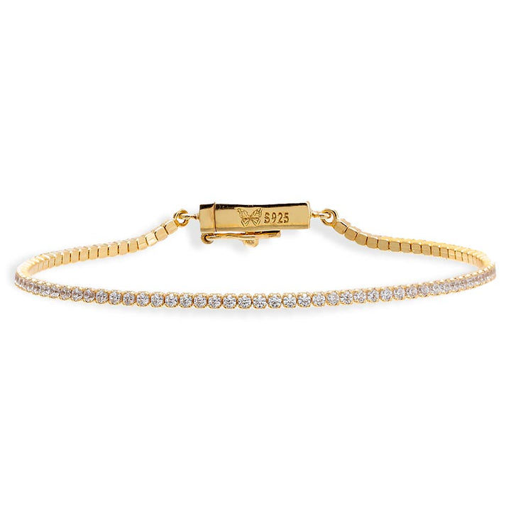 Gold Classic Thin Tennis Bracelet - Adina Eden's Jewels