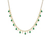 Emerald Green Colored Dangling Teardrop Tennis Necklace - Adina Eden's Jewels