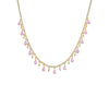 Sapphire Pink Colored Dangling Teardrop Tennis Necklace - Adina Eden's Jewels