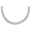 Silver Solid/Pavé Chunky Cuban Link Necklace - Adina Eden's Jewels