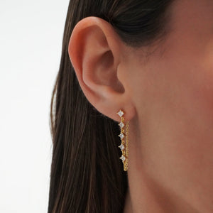 Multi CZ Drop Chain Stud Earring - Adina Eden's Jewels