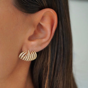 Diamond Pave Fancy Cage Stud Earring 14K - Adina Eden's Jewels