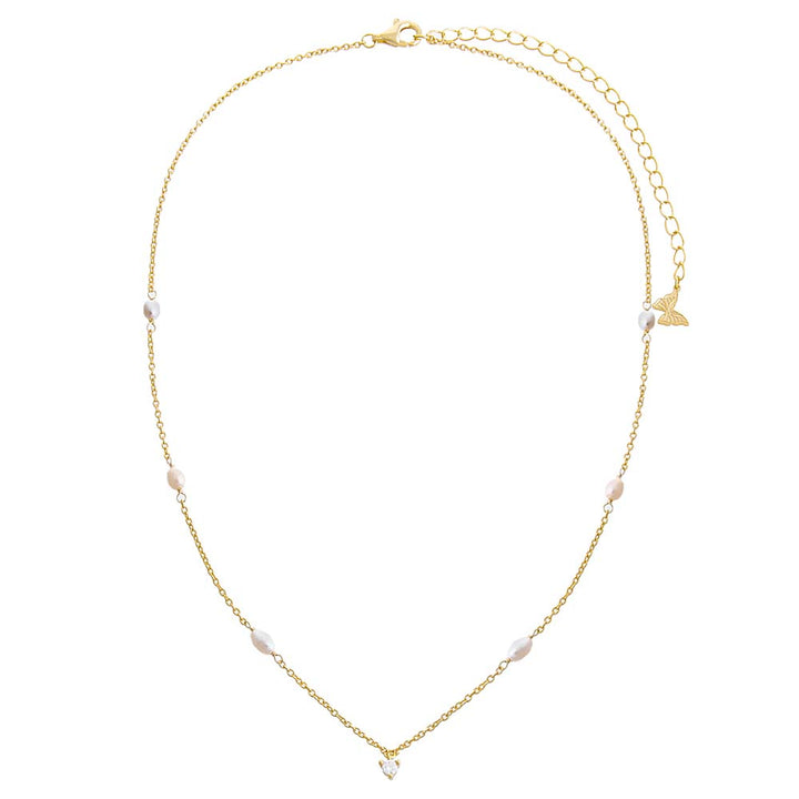 Pearl White Dainty Pearl Necklace - Adina Eden's Jewels