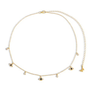  Dangling Evil Eye & Bezel Choker - Adina Eden's Jewels