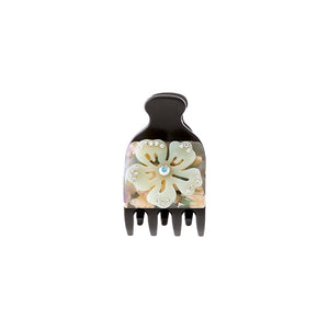 Green Colored Flower Accent Claw Clip - Adina Eden's Jewels