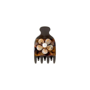 Light Tortoise Two Tone Flower Accent Claw Clip - Adina Eden's Jewels