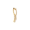 14K Gold / Single Diamond Bezel Dangling Huggie Earring 14K - Adina Eden's Jewels
