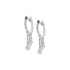 14K White Gold / Pair Diamond Bezel Dangling Huggie Earring 14K - Adina Eden's Jewels