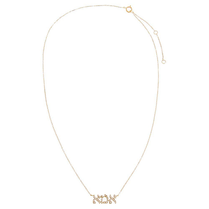 Diamond Ima Nameplate Necklace 14K – Adina Eden