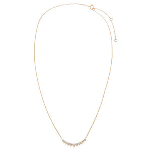  Diamond Large Graduated Curved Bar Necklace 14K - Adina Eden's Jewels