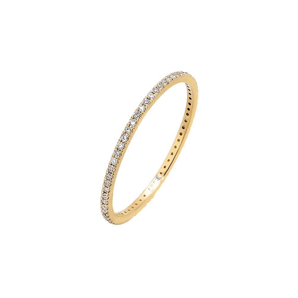 14K Gold / 4 Diamond Micropavé Eternity Band 14K - Adina Eden's Jewels