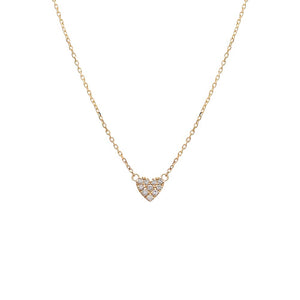 14K Gold Diamond Pavé Heart Necklace 14K - Adina Eden's Jewels