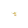 Gold / Single Double Beaded Bar Stud Earring - Adina Eden's Jewels
