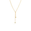 Gold Double CZ Bezel Drop Necklace - Adina Eden's Jewels
