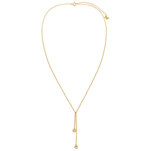  Double CZ Bezel Drop Necklace - Adina Eden's Jewels