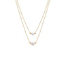 14K Gold Double Pearl Pendant Chain Necklace 14K - Adina Eden's Jewels