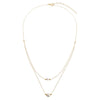  Double Pearl Pendant Chain Necklace 14K - Adina Eden's Jewels