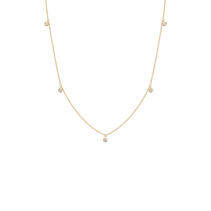 Diamond Multi Dangling Bezel Necklace 14K Adina Eden Jewels