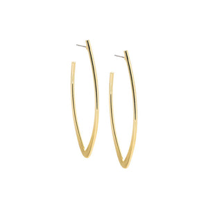 Gold Solid Thin Open Shape Hoop Earring - Adina Eden's Jewels
