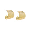 Gold Wide Textured Open Hoop Earring - Adina Eden's Jewels