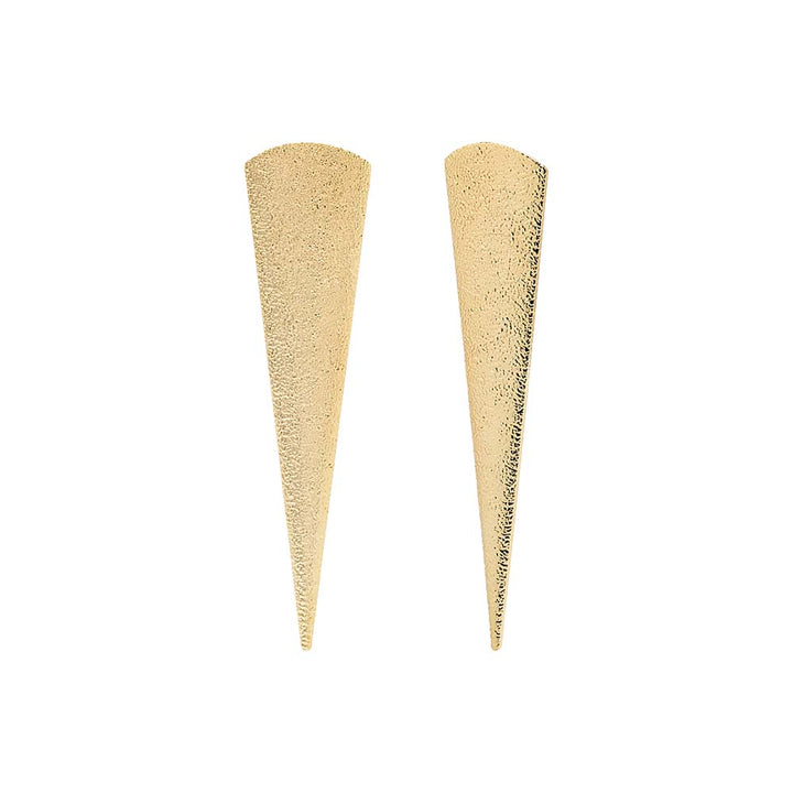 Gold Textured Graduated Drop Spike Stud Earring - Adina Eden's Jewels