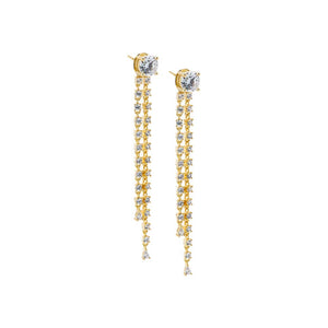CZ Multi-Stone Linear Drop stud Earrings