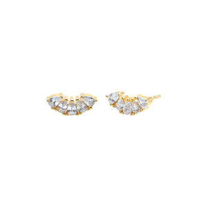 CZ Multi Pear Cluster Stud Earring