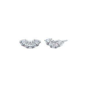 CZ Multi Pear Cluster Stud Earring