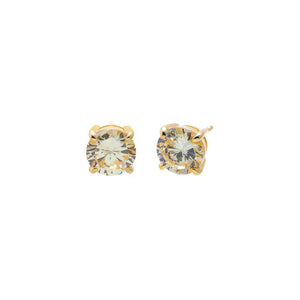 CZ Yellow Round Solitarie Stud Earring