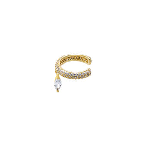 Gold Pave Eternity Floating Marquise Ear Cuff - Adina Eden's Jewels