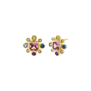 Pastel Rainbow Clusered Stud Earring