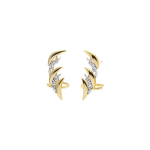 Curved Pavé Ear Cuff Stud Earring