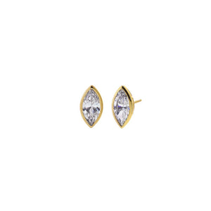 CZ Marquise Bezel Stud Earring