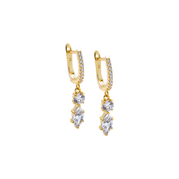 CZ Dangling Cluster Dangle Huggie Earring – Adina Eden