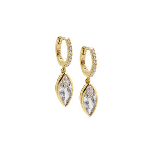 CZ Marquise Pave Huggie Earring
