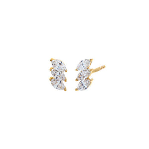 14K Gold Lab Grown Diamond Marquise Ear Climber Earring 14K - Adina Eden's Jewels
