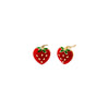 Red Kids Glossy Strawberry Stud Earrings 14K - Adina Eden's Jewels