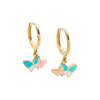 Multi-Color/14K Gold Kids Enamel Pastel Butterfly Huggie Earring 14K - Adina Eden's Jewels