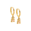 Light Pink Kids Pink Heart Bear Huggie Earring 14K - Adina Eden's Jewels