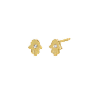 CZ Hamsa Stud Earring