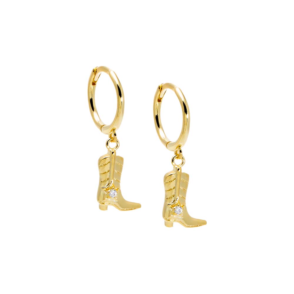 CZ Cowboy Boot Huggie Earring