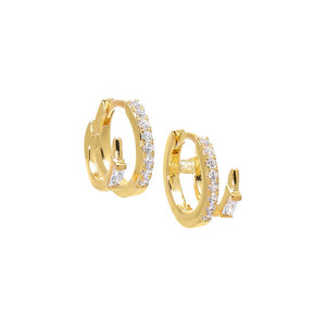 CZ Baguette Double Wrap Huggie Earring